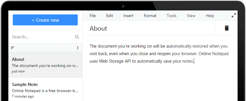 Willseo Online Notepad Screenshot