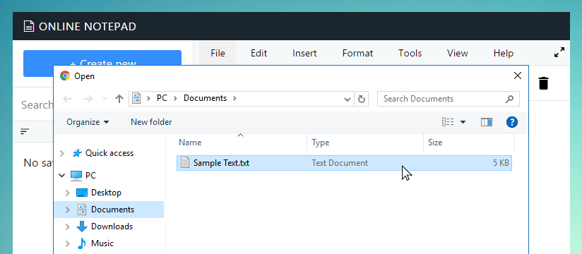 Open file dialog in Willseo